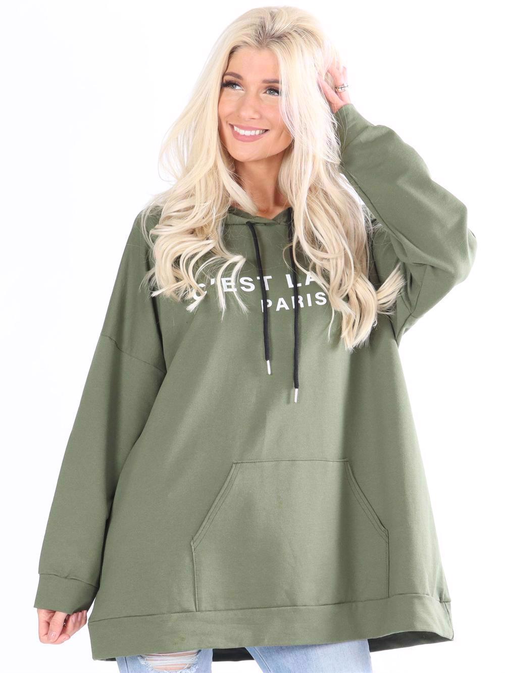 Shila - Hoodie med vit text